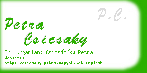 petra csicsaky business card